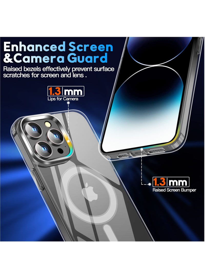 BORTONY iPhone 14 Pro Cover Screen Protectors And 1 Camera Lens Protector 4 in 1 Slim Thin Shockproof Case Compatible With Magsafe Wireless Charging - Image 3