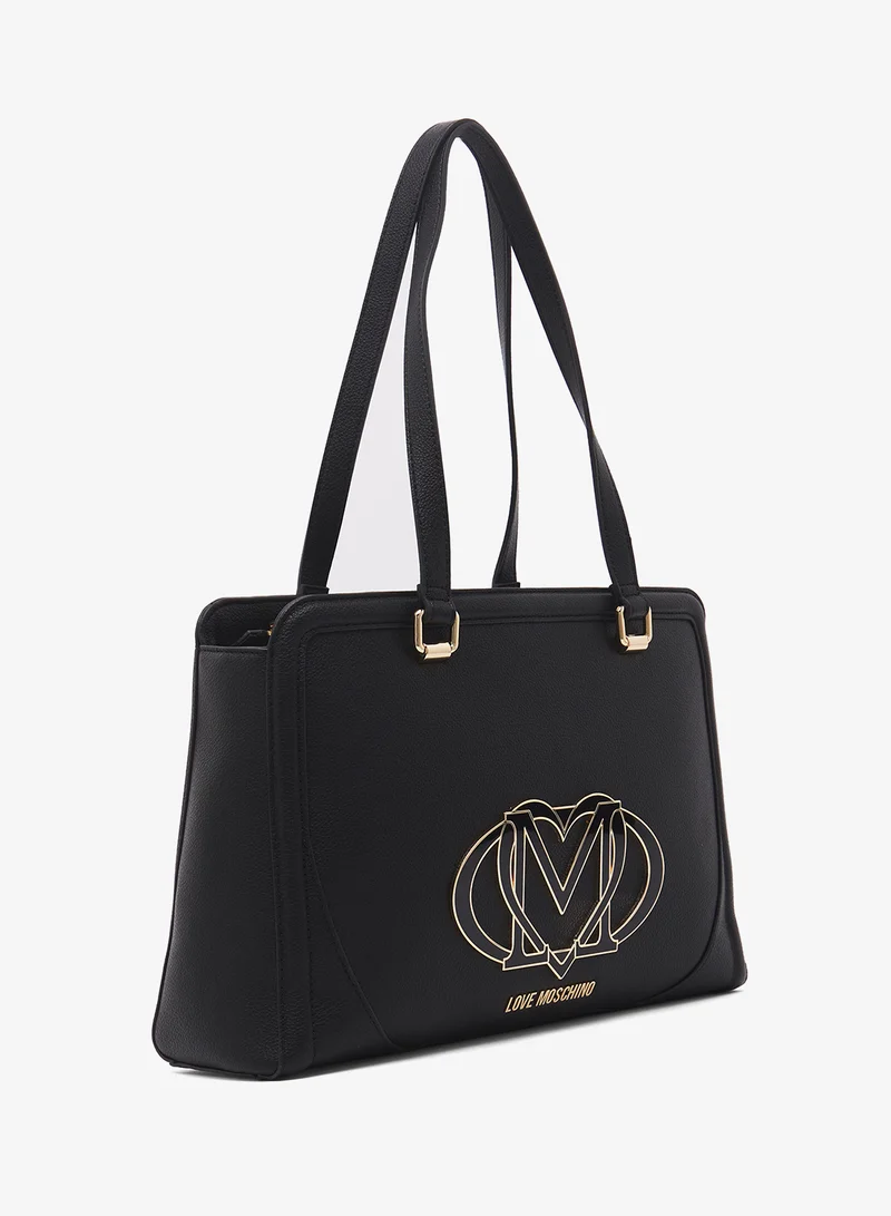لوف موسكينو Top handle logo shopper