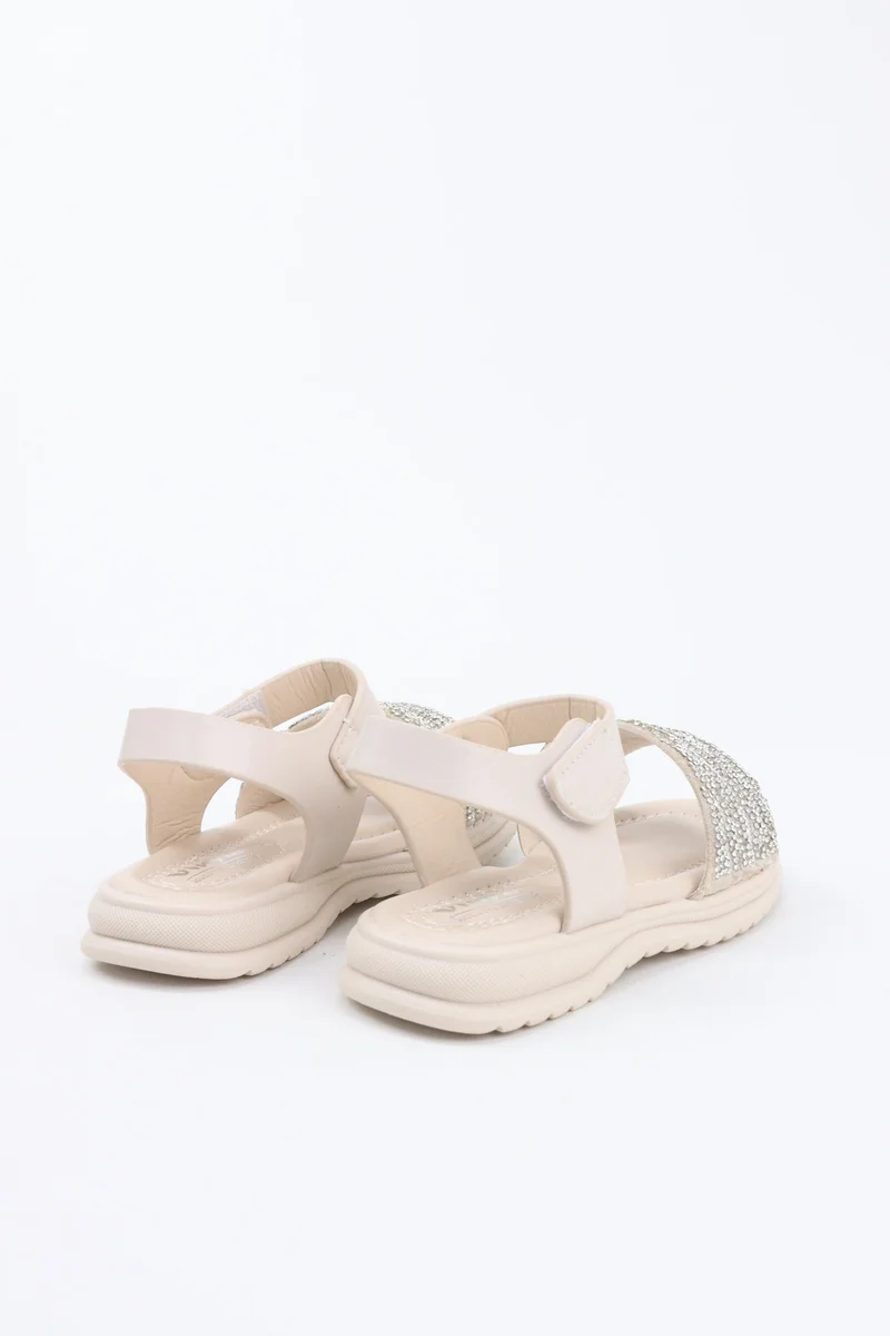 Viny BEIGE VINY Girls Rhinestone Sandals – Elegant Crystal Embellished Sandals for Girls, Sparkly Party Sandals, Comfortable Dress Sandals for Weddings, Birthdays & Special Occasions (Black, Pink, White, Beige) for Women | Best Price UAE