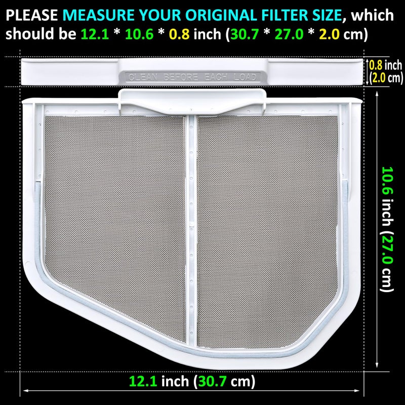 Jolaxy W10120998 Lint Filter Replacement For Kenmore Maytag Whirlpool Dryers Upgraded Ultra Durable Stainless Steel Mesh Screen Trap Compatible With Part Number Ap3967919 Ps1491676 - Image 2