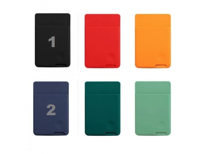 ClickCase Combo Pack of 2 Pcs. Liquid Silicone Metro/Credit Card Holder for Back of Mobile or Case,Adhesive Sleeves Stick on Phone Back Wallet for All Smart Phones (Black & Blue) - Image 1