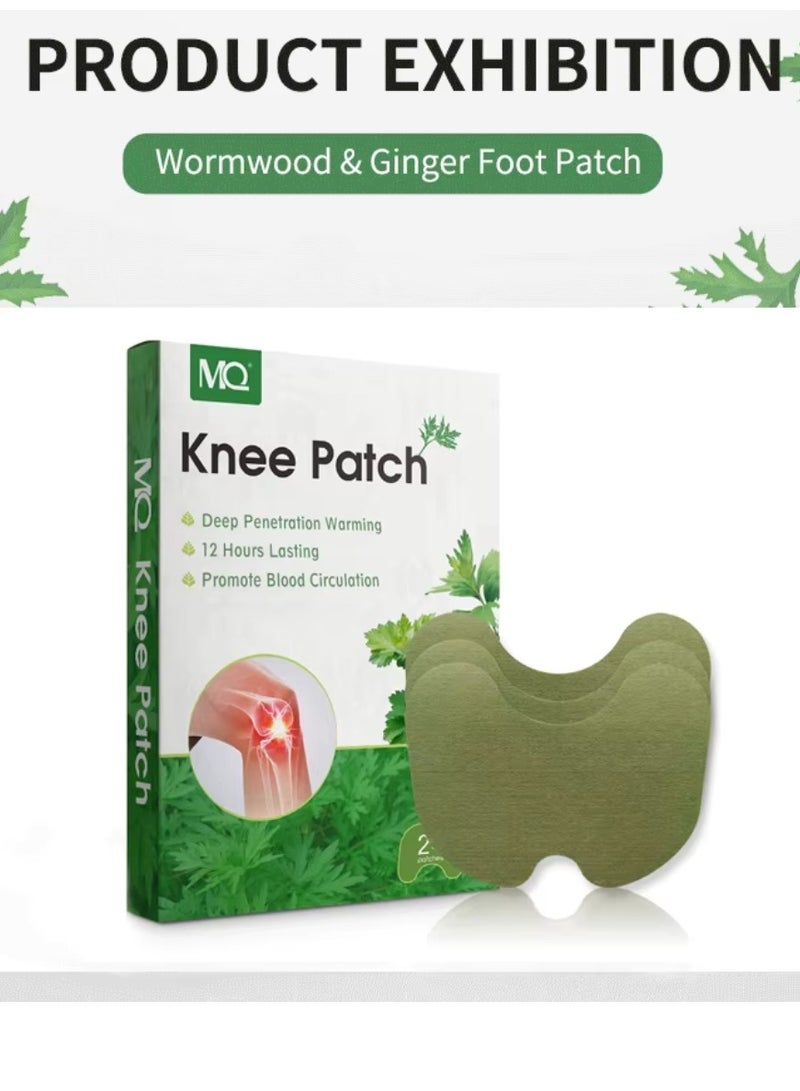 MQ 24 Pcs Knee Patch Knee Pain Relief Patches Relieve Knee Pain Wormwood Heat Patch for Knee Joint Pain Relief Neck Shoulder Muscle Soreness Patch Long Lasting Self Warming Moxibustion Meridians Patch - Image 4