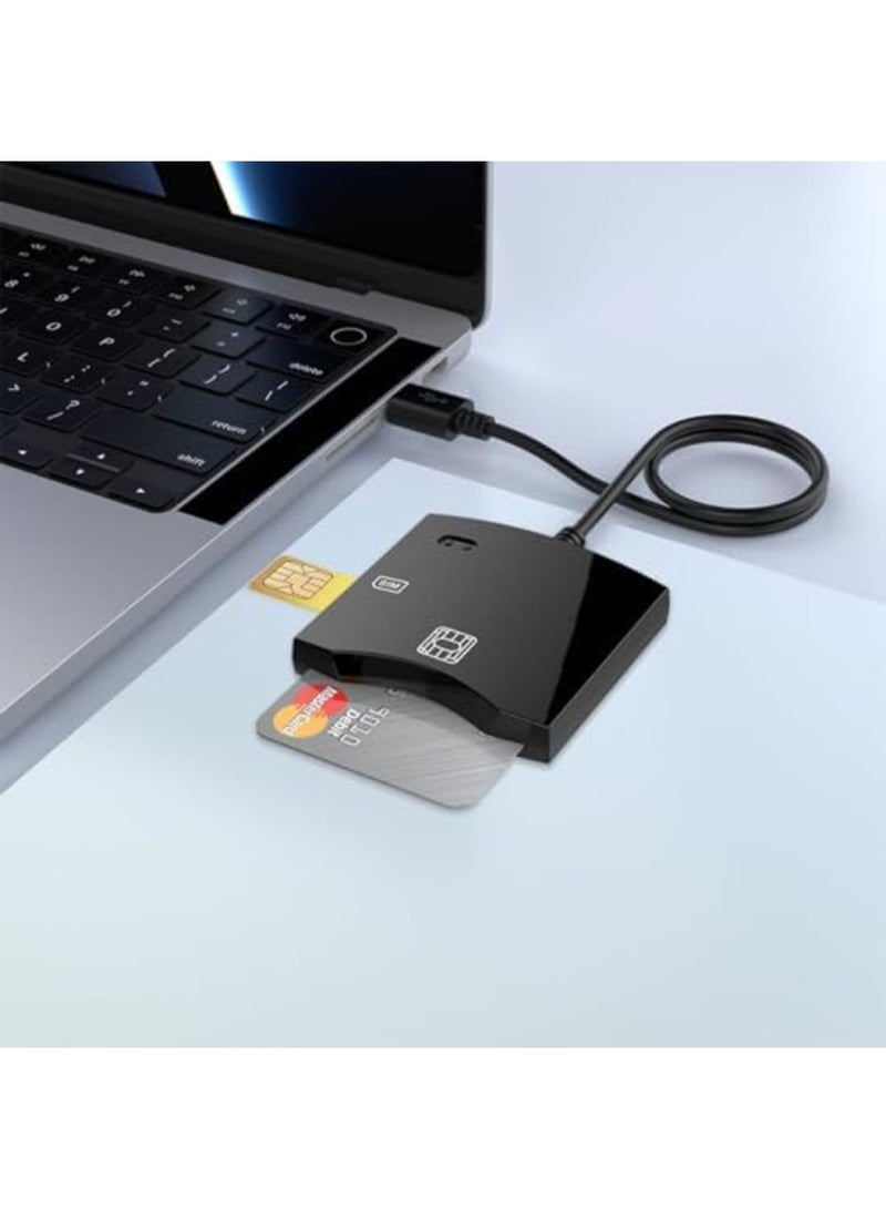 SYOSI Smart SIM Card Reader Writer - EMV Programmer, DOD Military CAC Card Reader with SDK Kit, USB ISO7816 Contact Card Support, Compatible with Mac OS, Windows & Linux (Black) - Image 4