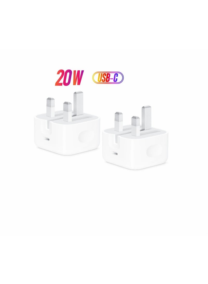Apple 20W USB-C 3-Pin Power Adapter / (Original iPhone Charger) - WhiteBundle - Image 1
