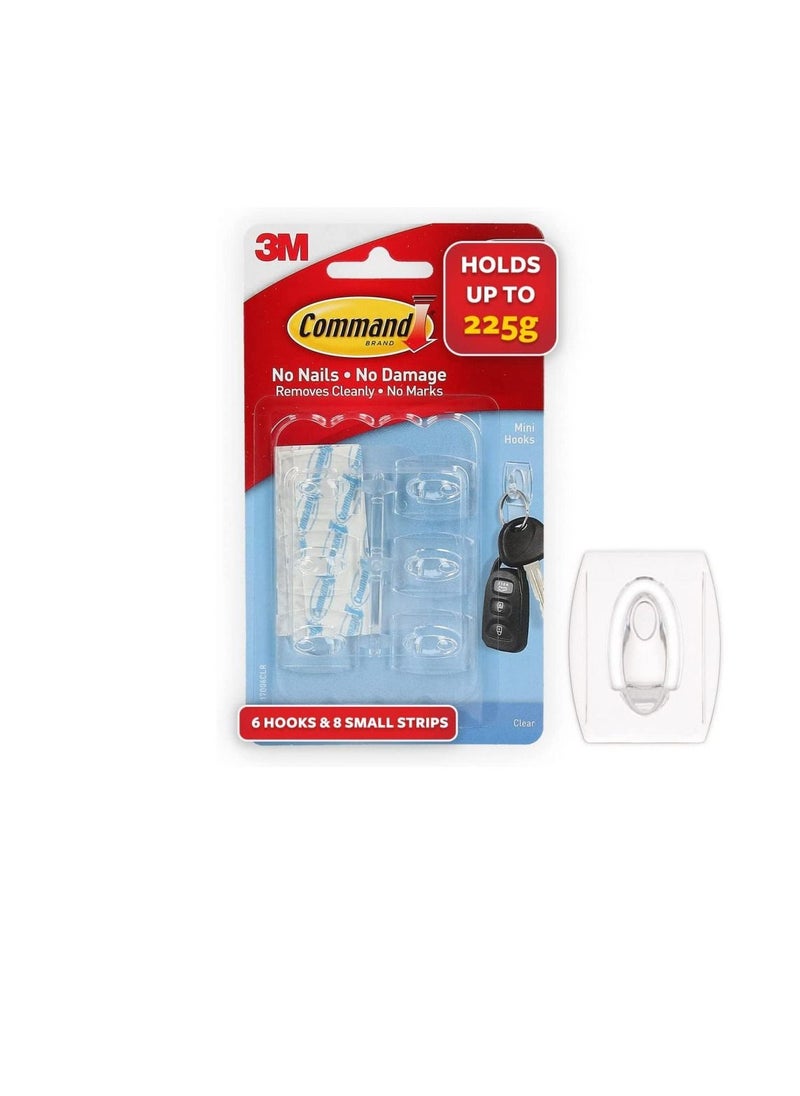 3M Clear Mini Hooks  - Image 1