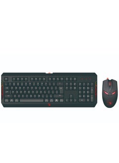GAMING KEYBOARD MOUSE Q1100, DOUBLE SECURED WATER-RESISTANT, NEON GLARE BACKLIT FOR Windows XP/ Vista/ 7/ 8 /8.1 / 10, BLACK