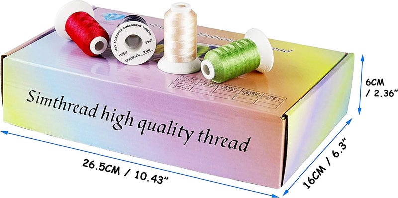 simthread 40 Colors 40 Weight Polyester Embroidery Machine Thread Kit 550Y(500M) Compatible with Brother Babylock Janome Singer Husqvarna Bernina Embroidery and Sewing Machines - Image 4