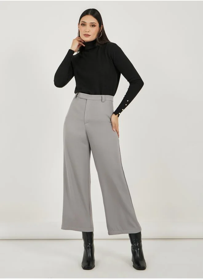 ستايلي High Rise Straight Fit Ankle Length Pants