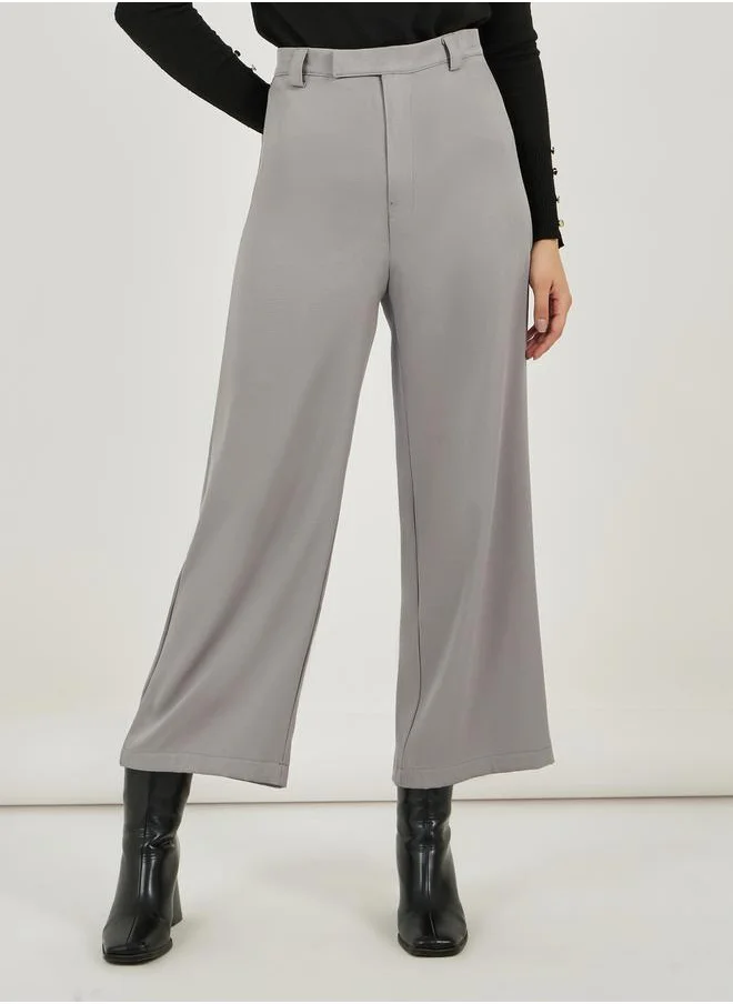 Styli High Rise Straight Fit Ankle Length Pants