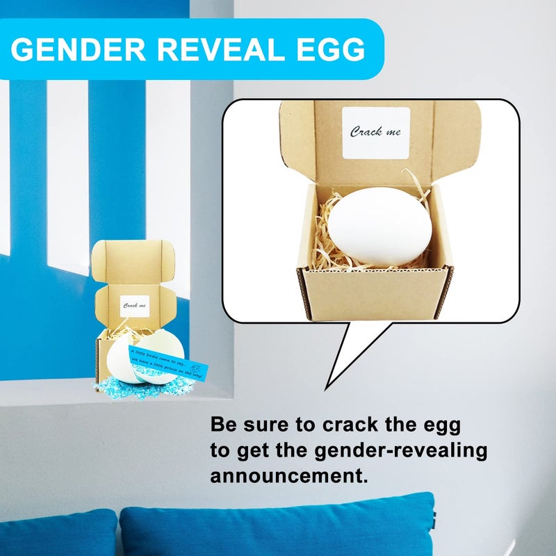 MUFUN Baby Gender Reveal Egg, Boy Gender Reveal, Unique Gender Reveal Ideas, Surprise Egg with Blue Sequins, for Parents, Grandparents, Friends - Image 4