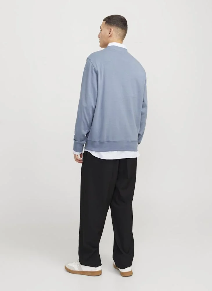 JACK & JONES Text Print Regular Fit Crew Neck Sweatshirt