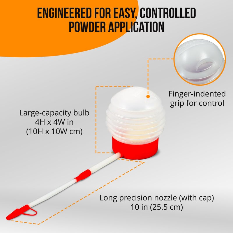 ASPECTEK Powder Duster Applicator for Garden and Home Use â€“ Manual Bulb Dispenser for Fine Dust and Natural Powders - Image 2