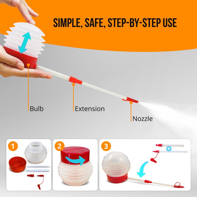 ASPECTEK Powder Duster Applicator for Garden and Home Use â€“ Manual Bulb Dispenser for Fine Dust and Natural Powders - Image 3