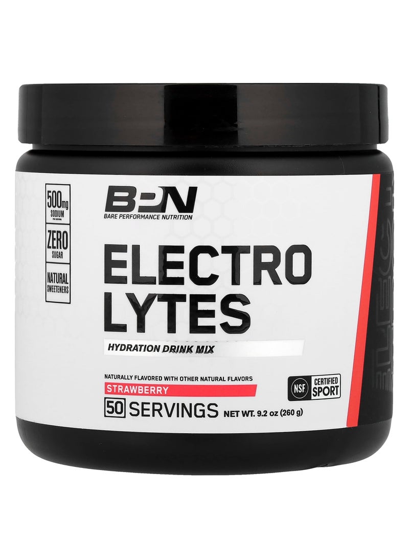 Electrolytes, Hydration Drink Mix, Strawberry, 9.2 oz (260 g)