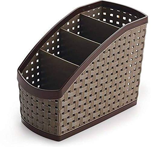 Konquer TimeS Plastic 4 Section Multi-Purpose Storage Box Organizer for Desk Home Table Accessories Stand (Multicolor) Pack of 2 - Image 2