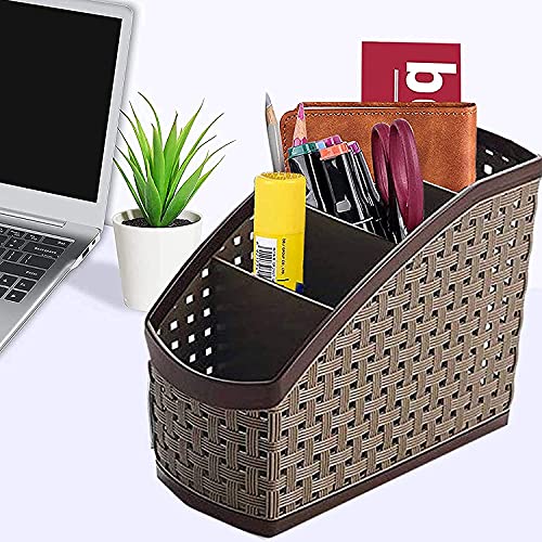 Konquer TimeS Plastic 4 Section Multi-Purpose Storage Box Organizer for Desk Home Table Accessories Stand (Multicolor) Pack of 2 - Image 3