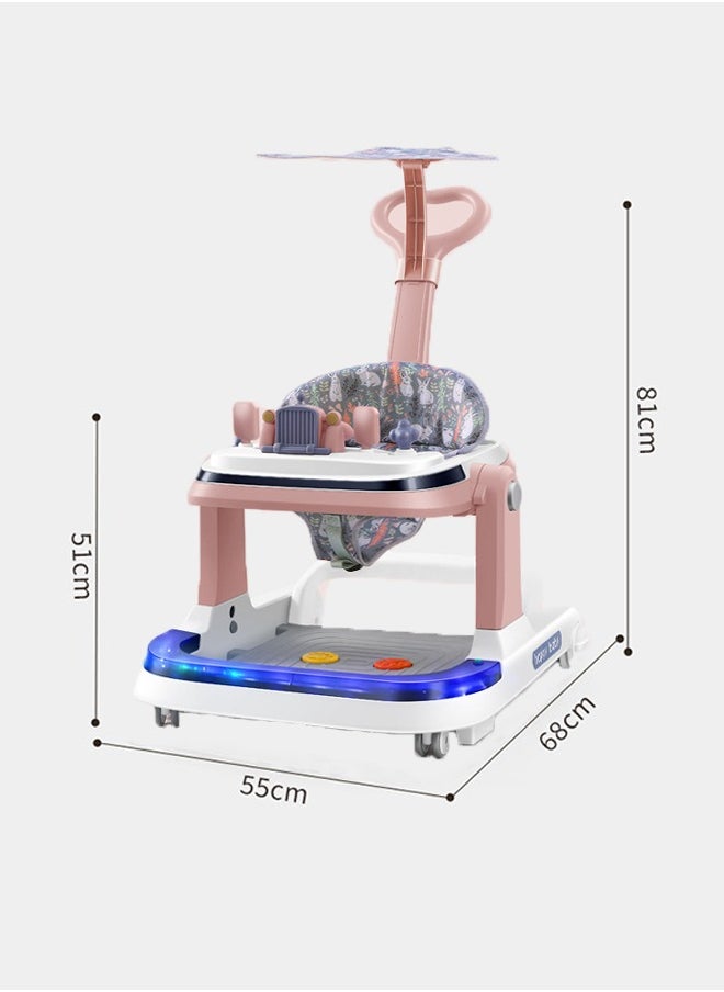 Aissiora Baby walker Multifunctional baby walker Baby stroller Anti-rollover Prevention of O-shaped legs With lights and music  - Image 2
