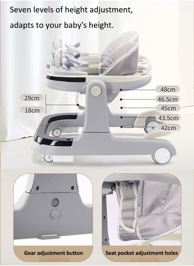 Aissiora Baby walker Multifunctional baby walker Baby stroller Anti-rollover Prevention of O-shaped legs With lights and music  - Image 3