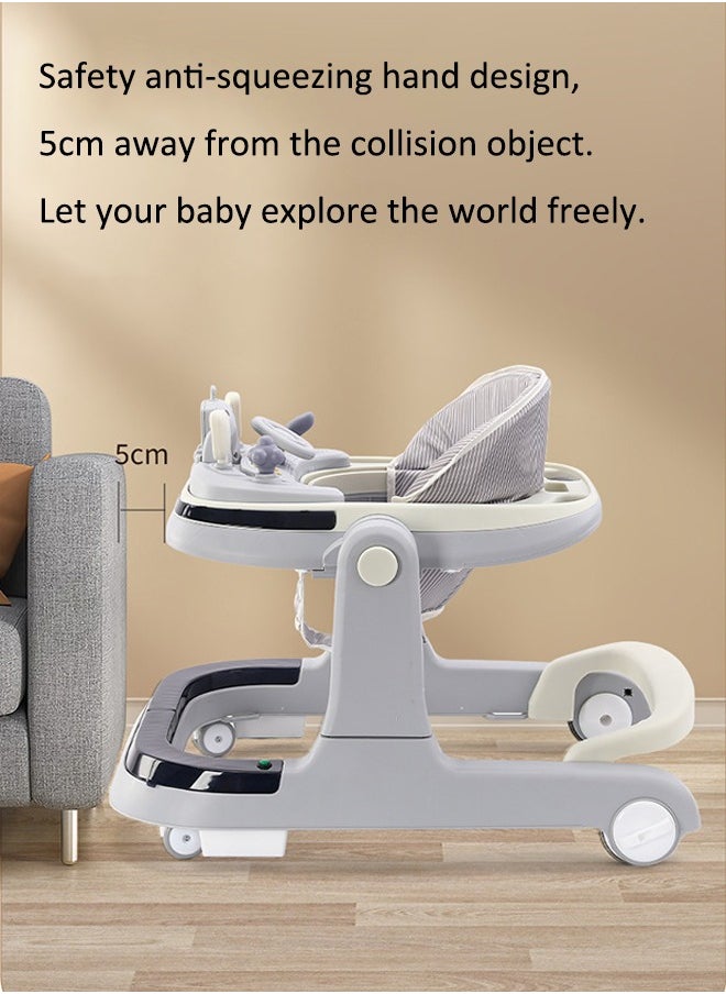 Aissiora Baby walker Multifunctional baby walker Baby stroller Anti-rollover Prevention of O-shaped legs With lights and music  - Image 4