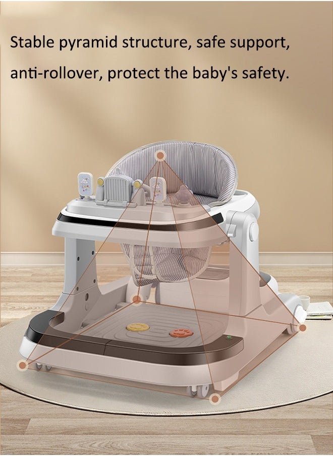 Aissiora Baby walker Multifunctional baby walker Baby stroller Anti-rollover Prevention of O-shaped legs With lights and music  - Image 5