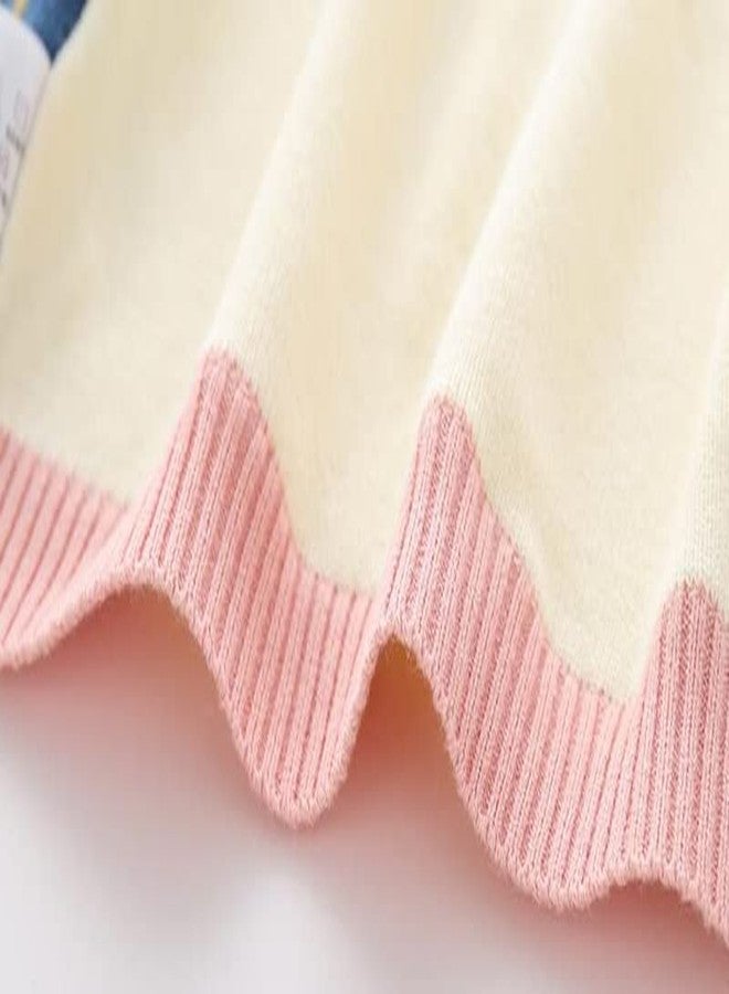 warmstraw Baby Toddler Knitted Sweater Vest Soft Comfort Waistcoat Vest Pattern Cardigan Pink 12-24 Months - Image 2
