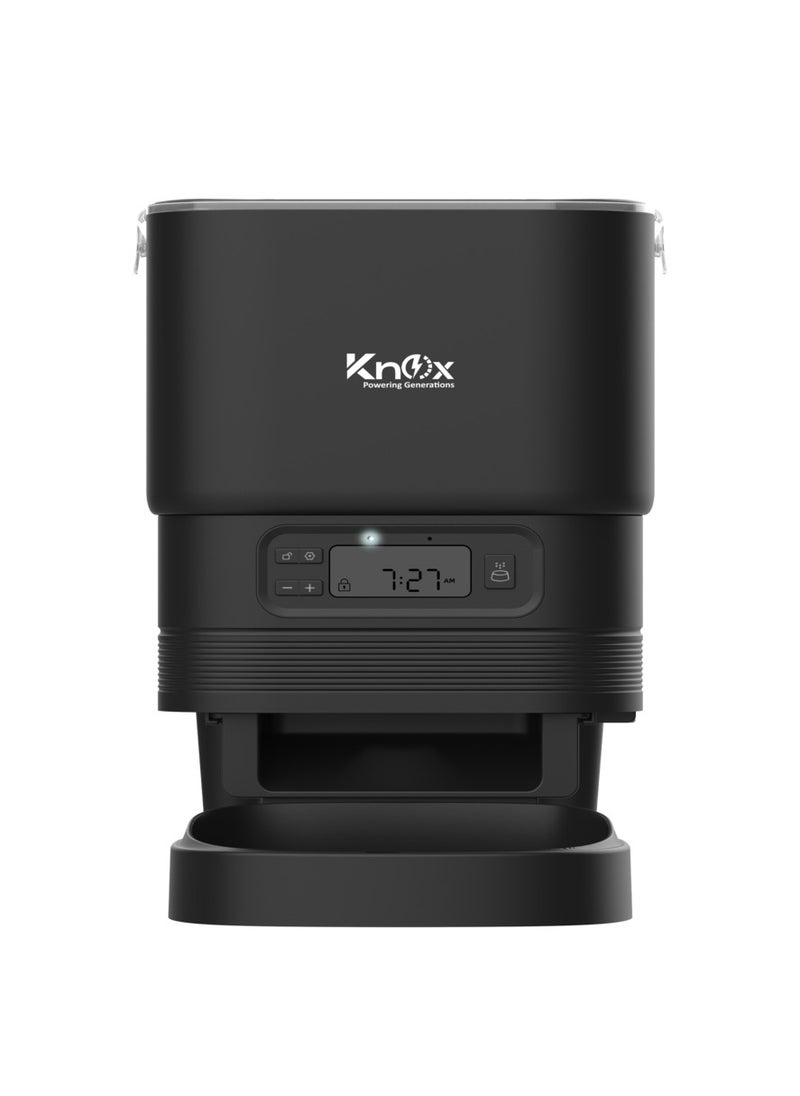 Knox Powering Generations Knox Powering Generations Automatic Pet Feeder, 4 L Capacity, WiFi Connectivity, Portion Control, Voice Recording, Multiple Alarms, Cats and Dogs with Built-inn Desiccant Box for fresh food. - Black  - Image 3