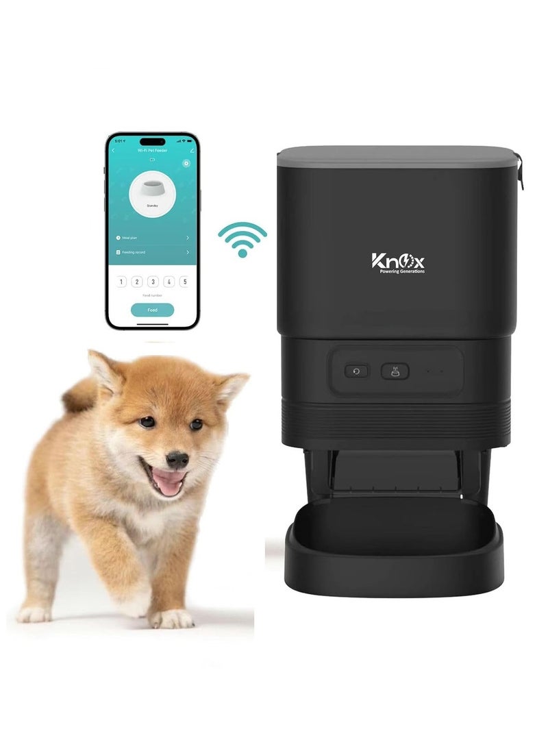 Knox Powering Generations Knox Powering Generations Automatic Pet Feeder, 4 L Capacity, WiFi Connectivity, Portion Control, Voice Recording, Multiple Alarms, Cats and Dogs with Built-inn Desiccant Box for fresh food. - Black  - Image 2
