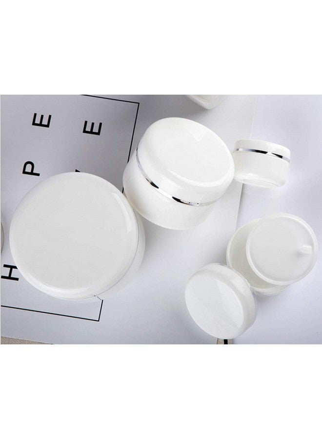 Quupy 6Pcs 100G3.4Oz Empty White Plastic Cosmetic Jar Pot With Inner Liners And Screw Lid Refillable Makeup Cosmetic Storage Container For Face Cream Lip Balm Lotion - Image 4