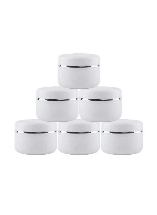 Quupy 6Pcs 100G3.4Oz Empty White Plastic Cosmetic Jar Pot With Inner Liners And Screw Lid Refillable Makeup Cosmetic Storage Container For Face Cream Lip Balm Lotion - Image 3