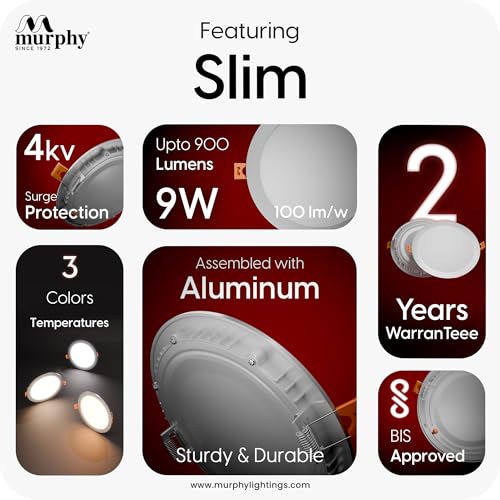 Murphy Aluminium 9-Watts Slim Round Led Panel Ceiling Light (Cool White) - Image 3