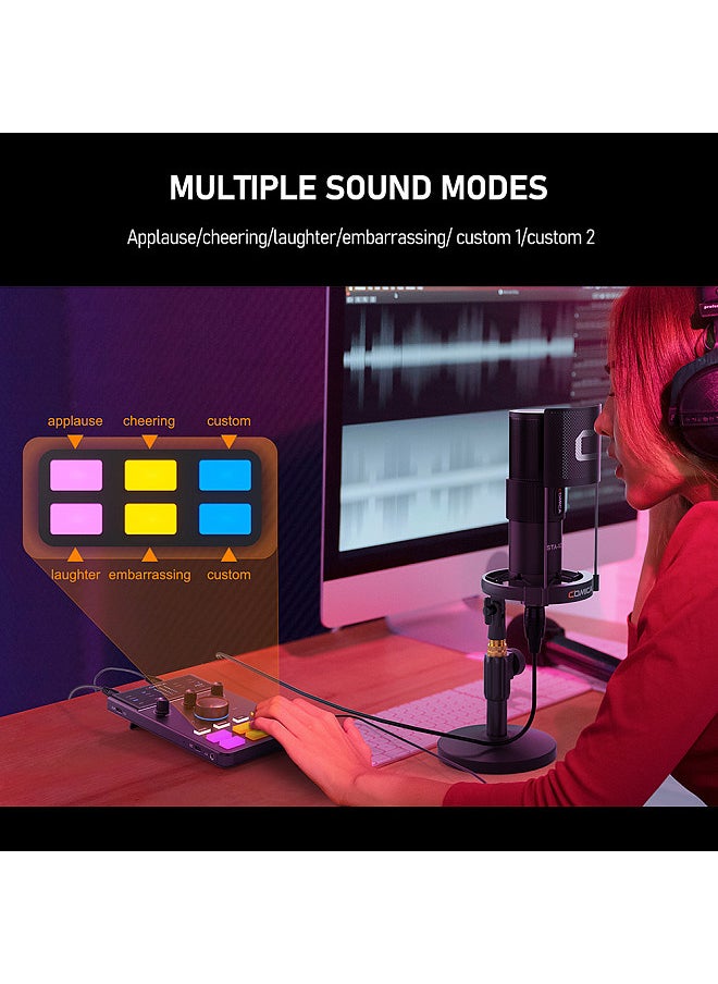 COMICA AD Caster C1-K1 Audio Mixer USB Audio Interface Sound Card with 3.5mm Ports Dual XLR Input  - Image 5
