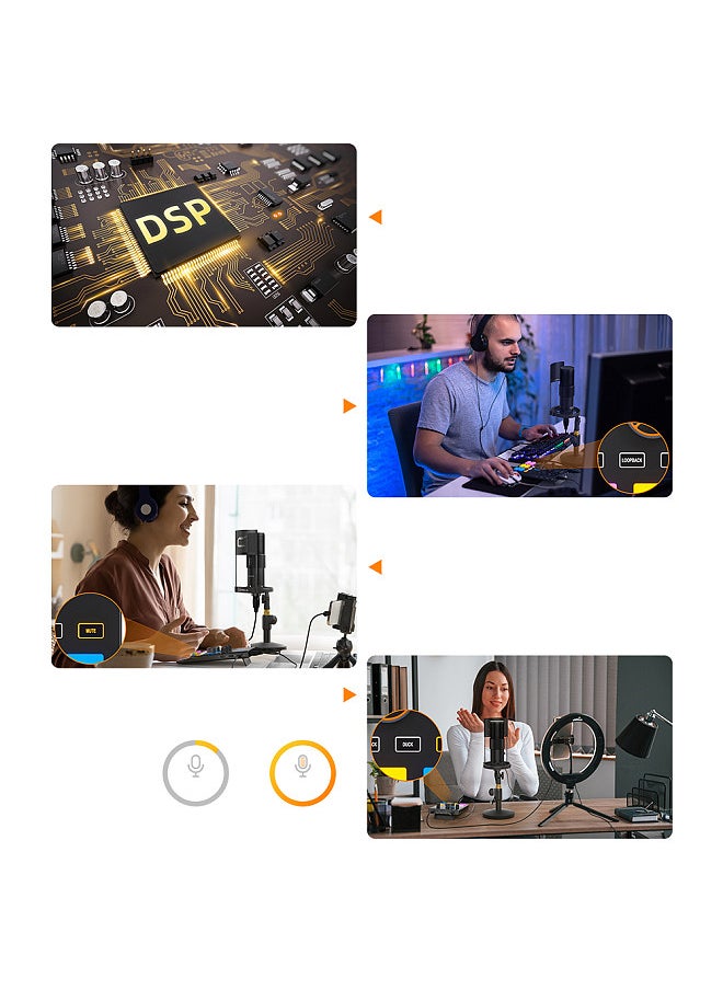 COMICA AD Caster C1-K1 Audio Mixer USB Audio Interface Sound Card with 3.5mm Ports Dual XLR Input  - Image 2