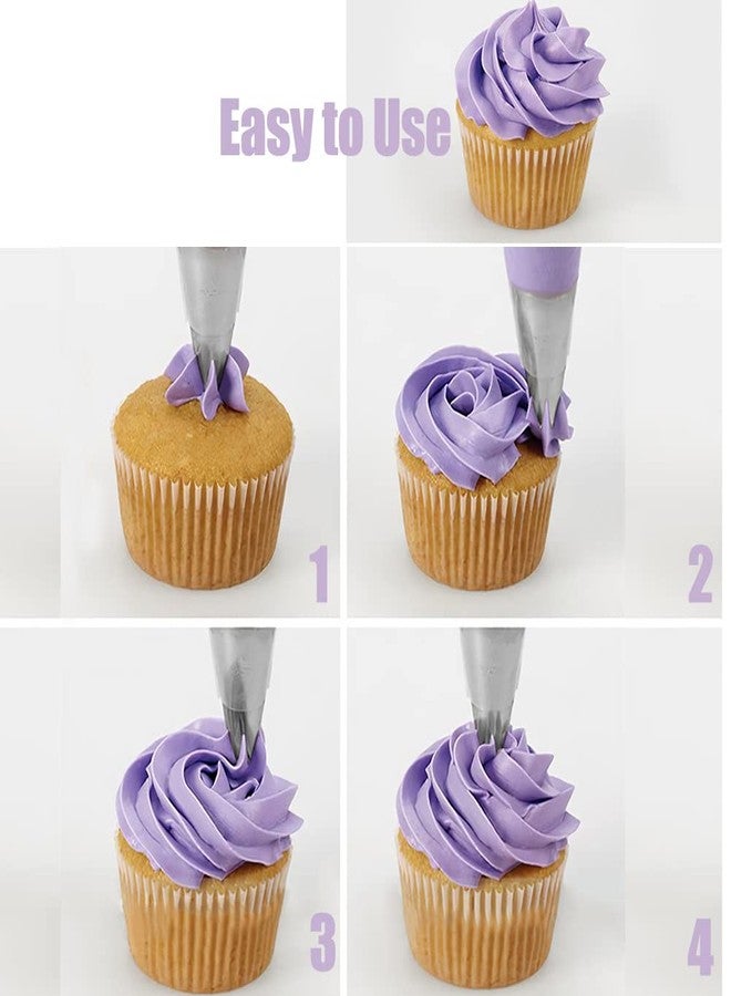 Bmaacye 1M Piping Tip for Cake Decorating,Seamless Icing Tips,3 Pcs Decorating Tips,Open Star,Stainless Steel - Image 2