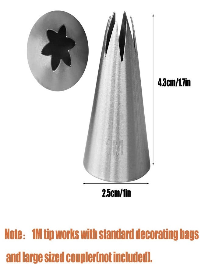 Bmaacye 1M Piping Tip for Cake Decorating,Seamless Icing Tips,3 Pcs Decorating Tips,Open Star,Stainless Steel - Image 4