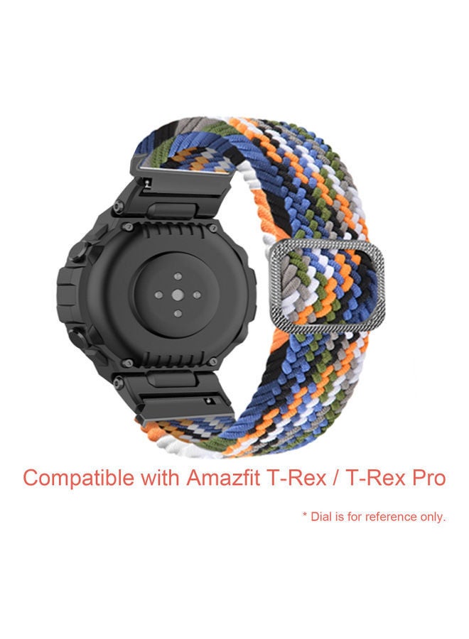 NIBEMINENT Replacement Watch Straps Nylon Strap Compatible With Huami Amazfit T-Rex Pro Multicolour - Image 4