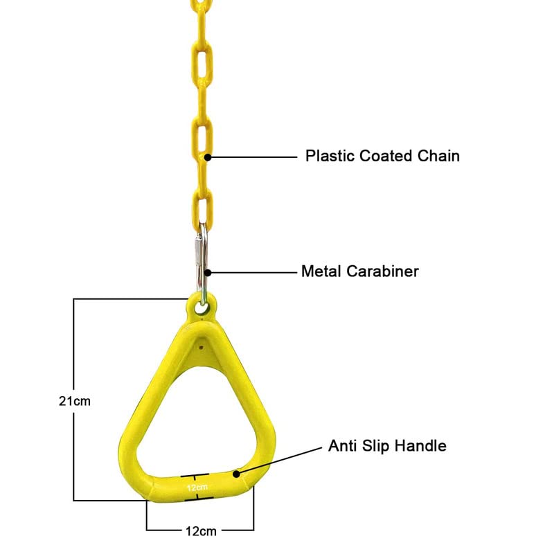 Shopster Gym Trapeze Ring Set for Kids/Adults Trapeze Bar Flying Pull up Ring Sports Outdoor & Indoor Gym Swing (Yellow) - Image 3