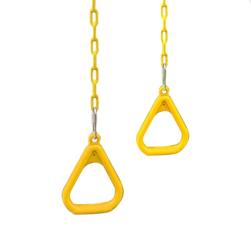 Shopster Gym Trapeze Ring Set for Kids/Adults Trapeze Bar Flying Pull up Ring Sports Outdoor & Indoor Gym Swing (Yellow) - Image 1