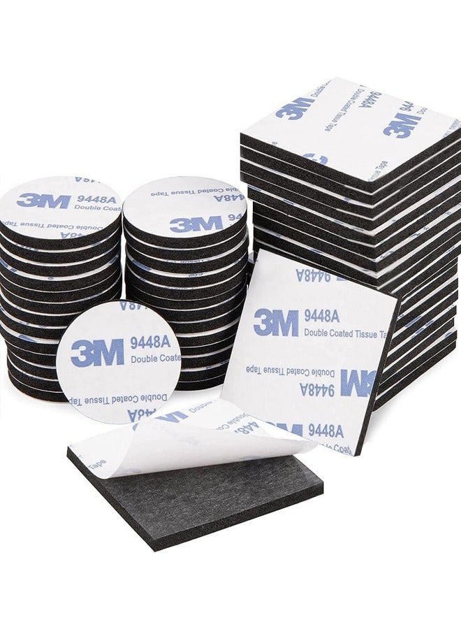3M 100 Pcs Double Sided Tape Strong Heavy Duty Waterproof Tape Adhesive Foam Pad Tape for Holding Picture, Walls Picture, Light, Hooks, Home, Office, Square & Round  - Image 1