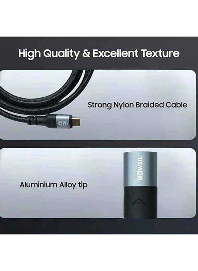 MOWSIL كابل تمديد USB C 3.1 مضفر، سلك تمديد USB C 3.1 Gen2 5A، سلك ممتد متوافق مع iPad mini 6 وMacbook وNintendo Switch وما إلى ذلك - 2 متر  - Image 3