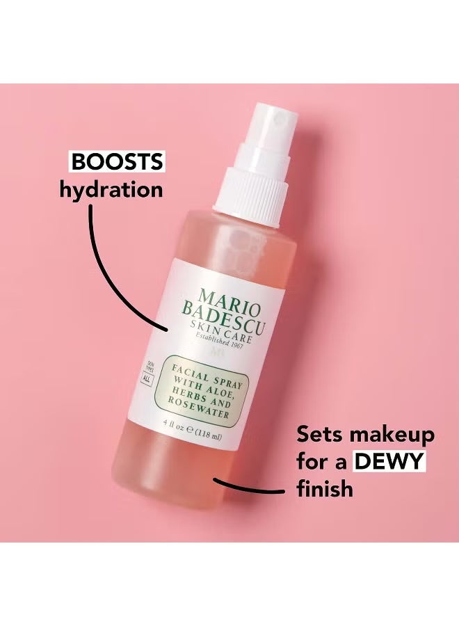 1X2 Facial Spray with Aloe, Herbs and Rose Water for All Skin Types, Face Mist that Hydrates, Rejuvenates & Clarifies, 8 FL OZ - Image 2