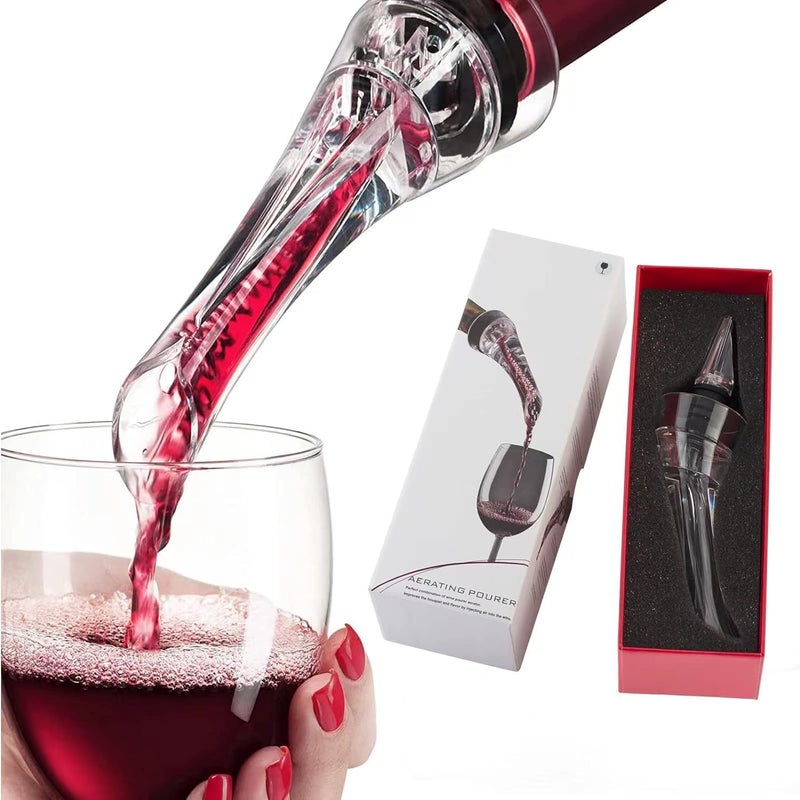 HZYH Wine Aerator Pourer 2-in-1 Wine Decanter & Aerator Spout, Wine Pourer Accessories for Improved Flavor Reusable Easy Install Professional Bar Tool - Image 1