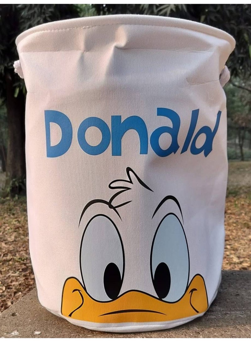 باسكت تخزين متعدد الأستخدامات كتان تقيل مبطن من الداخل بيد قماش قابل للطي 35*45سم