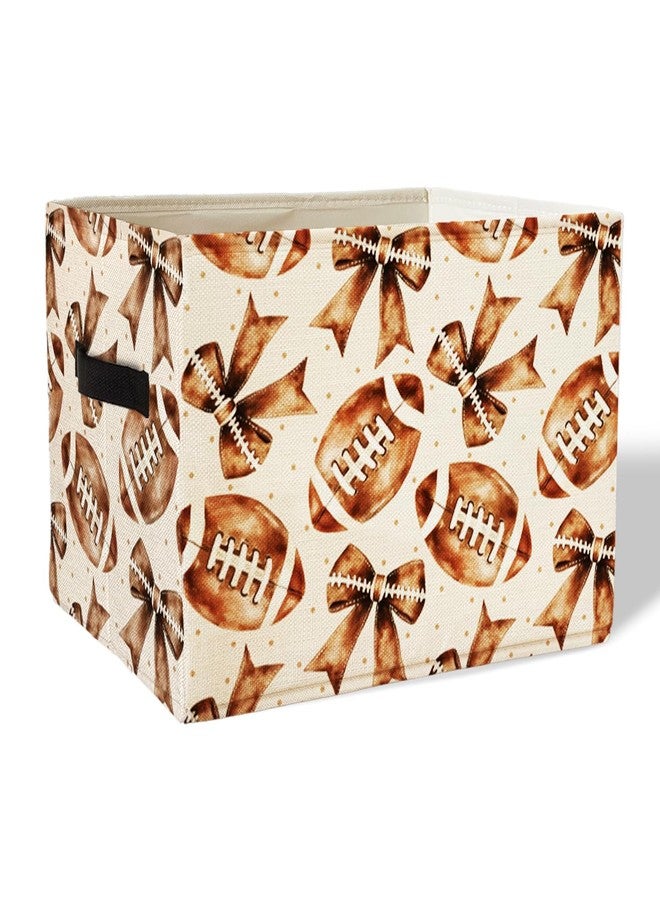 KDHTY Football Rectangular Storage Basket Organizer For Clothes,Gift basket with handles,Kids Toys Storage Basket,Cute Coquette Kids Toy Storage Bin Organizer Shelf For Home Office Dorm - Image 1