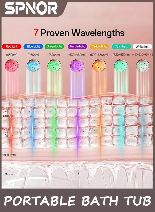 Spnor LED Light Therapy Mask Skin Care, 3-in-1 Fusion LED Beads, LEDs face mask & neck mask Infrared Red - Wavelength for Home Use,led face mask light therapy,neck lift tape - Image 5