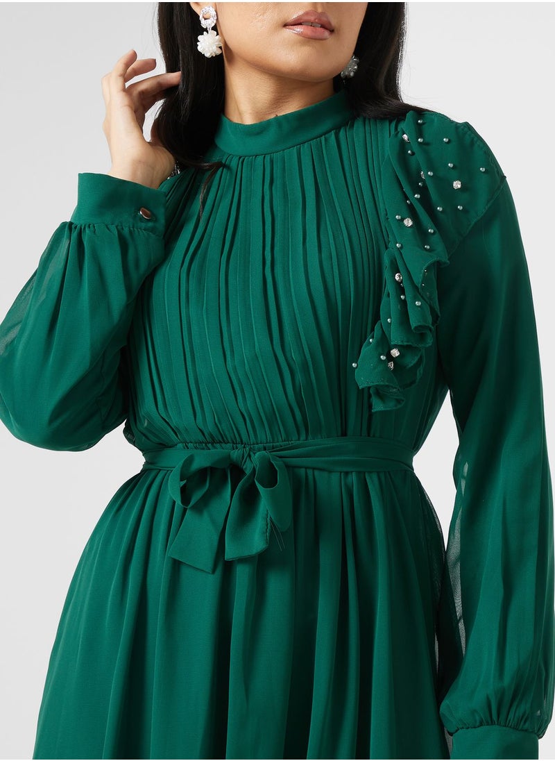 Khizana - Frill Trim Detail Dress - Image 1