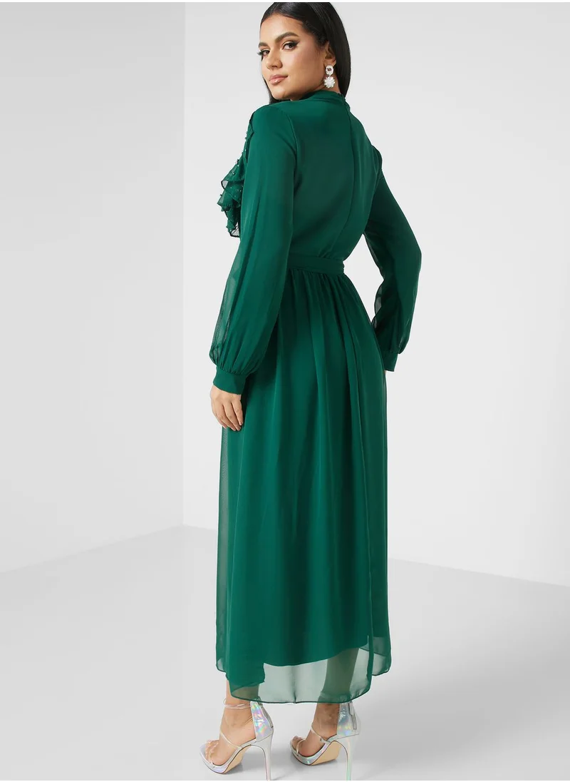 Khizana Frill Trim Detail Dress