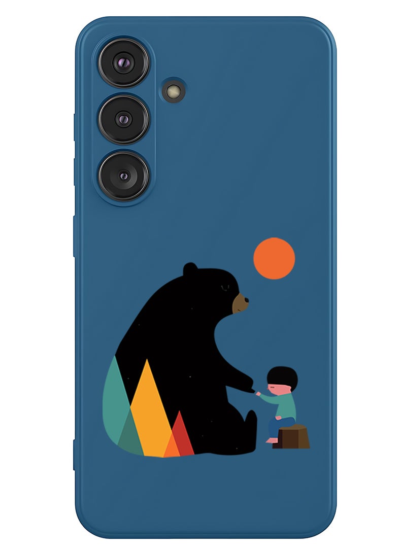 Theodor Protective Slim Fit Case Liquid Silicone Cover with Full Body Protection Anti-Scratch Shockproof Case For Samsung Galaxy S25 (Blue) - Promise - Image 1