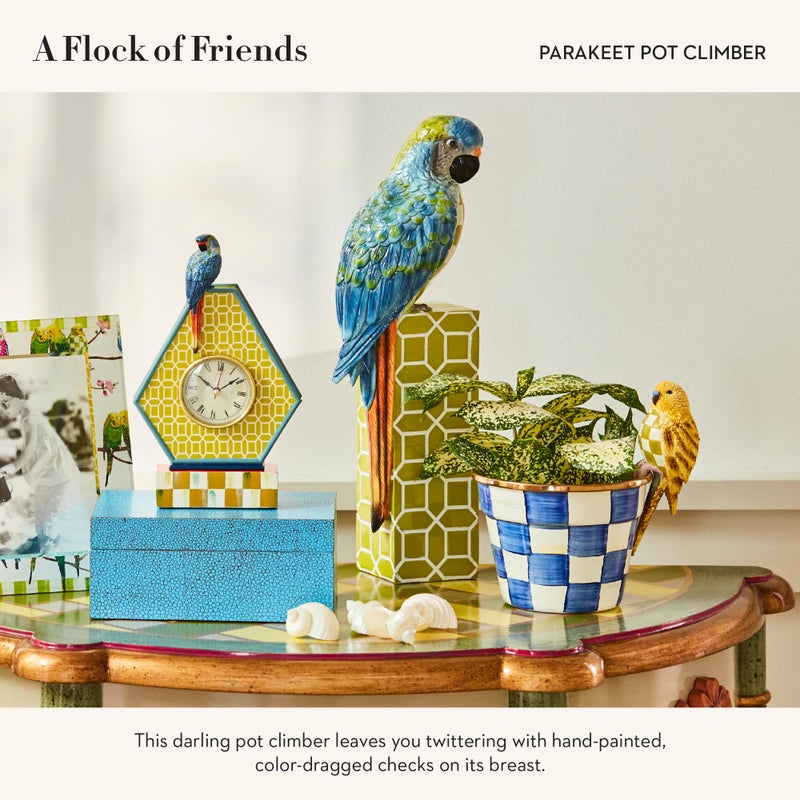 mackenzie childs MACKENZIE-CHILDS Pot Climber, Decorative Indoor and Outdoor Planter Hanging Decor, Chartreuse Parakeet - Image 3