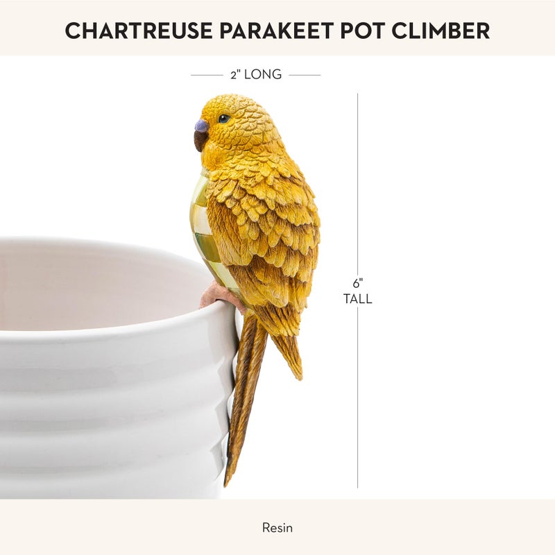 mackenzie childs MACKENZIE-CHILDS Pot Climber, Decorative Indoor and Outdoor Planter Hanging Decor, Chartreuse Parakeet - Image 4