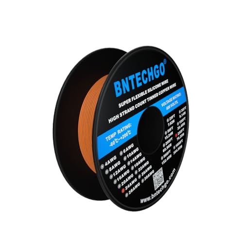 BNTECHGO 24 Gauge Silicone Wire Spool 250 ft Orange Flexible 24 AWG Stranded Tinned Copper Wire - Image 3